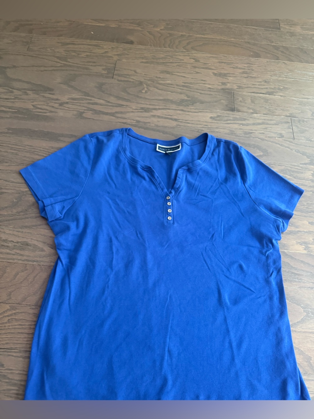 Kendra Scott Short-Sleeve Henley Sz 2XL blue casual summer